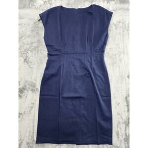 Vintage Jeffery &‎ Dara Dress Womens 5/6 Blue Pencil Sheath Cap Sleeve Preppy